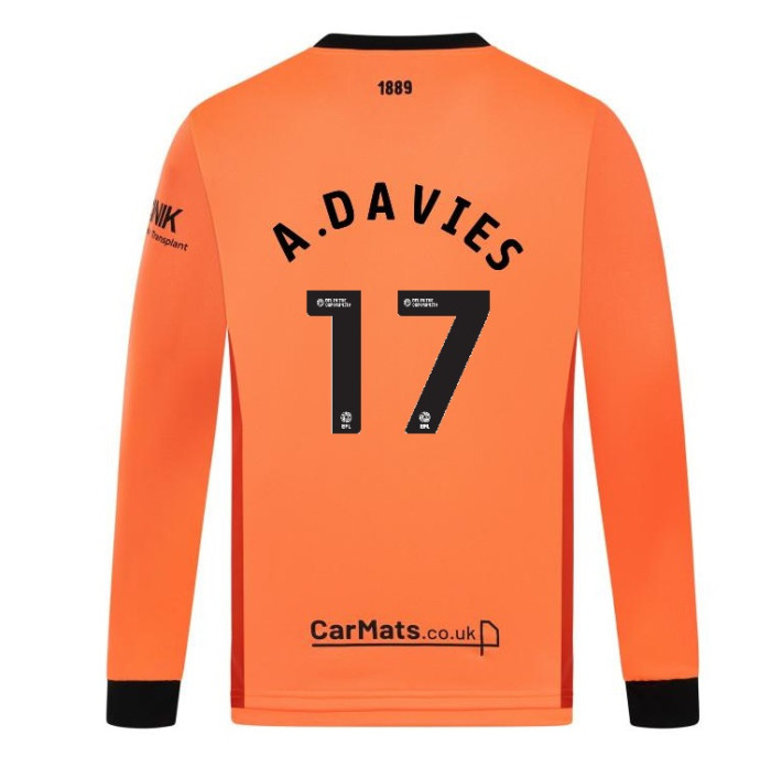 adult gk orange ls shirt 2425 – 17 a.davies | Sheffield United Kits Collection