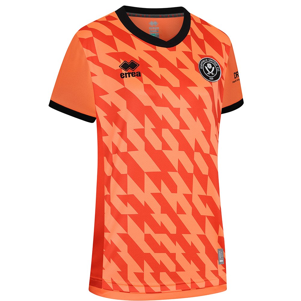 adult women fit gk orange shirt ss 2425 with custom printing | Sheffield United Kits Collection