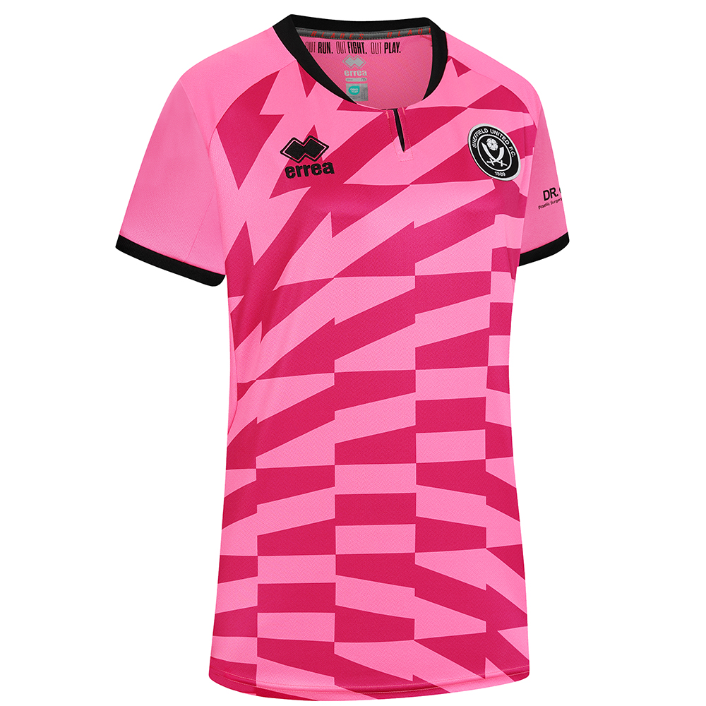 adult women fit gk pink shirt ss 2425 with custom printing | Sheffield United Kits Collection