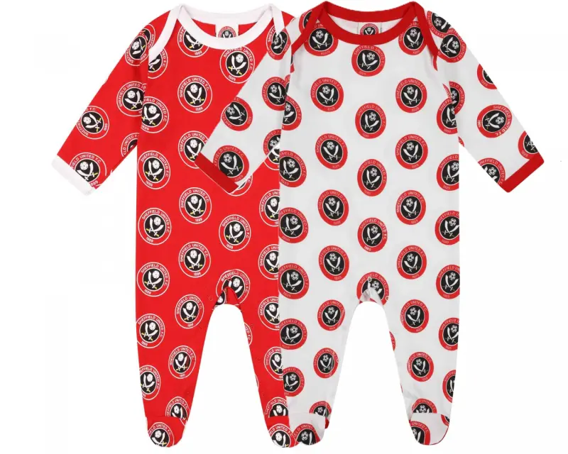 twin-pack-crest-sleepsuit-rw-hld00134 | Sheffield United Kits Collection